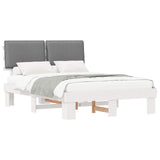 Bed Frame with Upholstered Headboard Light Grey 140 x 190 cm 877288