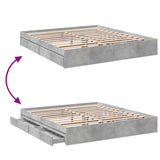 Bed Frame with Drawers without Mattress Concrete Grey 180x200 cm Super King 3280639
