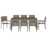 Garden Dining Set 9 pcs Grey Poly Rattan 3365400