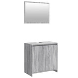 2 Piece Bathroom Furniture Set Grey Sonoma Engineered Wood 835698