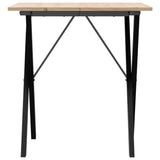 ZNTS Dining Table X-Frame 60x60x75 cm Solid Wood Pine and Steel 3282692