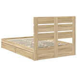 Storage Bed with Drawer Sonoma Oak 120 x 190 cm Engineered Wood 3411914