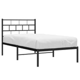 Metal Bed Frame without Mattress with Headboard Black 90x190cm 355651
