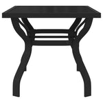 Garden Table Black 140x70x70 cm Steel and Glass 318768