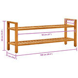 Shoe Rack with 2 Shelves 100x27x40 cm Solid Oak Wood 331748