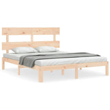 Bed Frame Natural Wood Solid Pine Wood King Bed Frame 3193536