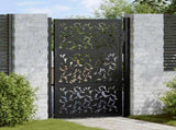 Garden Gate Black 100x150 cm Steel Leaf Design 4100961