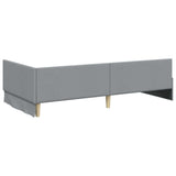 Corner Bed Frame Light Grey 90 cm x 200 cm Velvet 42016043