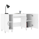 Desk White 140x50x75 cm Engineered Wood 829540