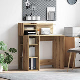Desk with Shelf Artisan Oak 90 x 48 x 101.5 cm Engineered Wood 869529