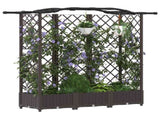 Raised Bed with Trellis and Roof Brown 163 x 40 x 126 cm PP 42032510