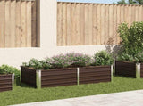 Raised Garden Bed 160x80x45 cm Galvanised Steel Brown 47012