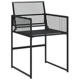 11 Piece Garden Dining Set Black Poly Rattan 3295051