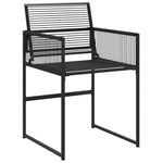 ZNTS 11 Piece Garden Dining Set Black Poly Rattan 3295051