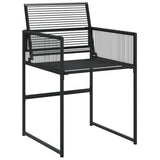 ZNTS 11 Piece Garden Dining Set Black Poly Rattan 3295051