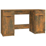Desk with Side Cabinet Smoked Oak Engineered Wood 3115913
