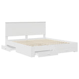 Bed Frame with Headboard White 180 x 200 cm Engineered Wood 3409615