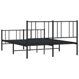 Metal Bed Frame without Mattress with Footboard Black 140x200cm 352499