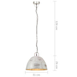 Industrial Vintage Hanging Lamp 25 W Silver Round 31 cm E27 320546