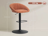 Set of Two Relaxed Tub Bar Stools - Orange T3398P423882