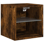 8 Piece TV Wall Units with LED Smoked Oak Engineered Wood 3216594
