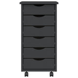 Rolling Cabinet with Drawers MOSS Grey Solid Wood Pine 355890