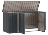 Garden Storage Box Black 214 x 82 x 132 cm Steel 42011285