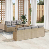 Garden Sofa Set with Cushion Manual 8 pcs Beige Poly rattan 3357143