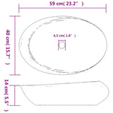 Countertop Basin Grey and Black Oval 59x40x14 cm Ceramic 155091