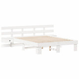 Bed Frame with Headboard White 150 x 200 cm Solid Pine Wood 3385686