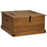 ZNTS Storage Chest HALDEN 91x91x47 cm Solid Wood Pine 4018405