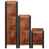 Bookshelf 3 pcs Brown 80 x 30 x 110 cm Solid Acacia Wood 3321523