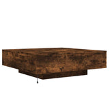 Coffee Table with LED Lights Smoked Oak 100x100x31 cm 836606
