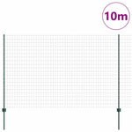Fence with Posts Green 1.5 x 10 m Steel 3335978