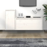 TV Cabinets 2 pcs White Solid Wood Pine 3100110