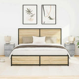 Bedside Cabinets with LED Lights 2 pcs Concrete Grey 38x34x50 cm 861290