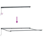 Retractable Awning Manual White 500x300 cm Fabric 3331367