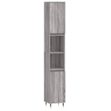 ZNTS 3 Piece Bathroom Cabinet Set Grey Sonoma Engineered Wood 3187787