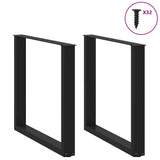 Dining Table Legs U-Shaped 2 pcs Black 90x cm Steel 4013192