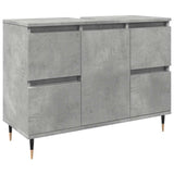 Bathroom Cabinet Concrete Grey 80x33x60 cm Engineered Wood 857231