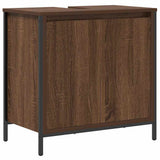 Bathroom Furniture Set with Shelf 5 pcs Brown Oak and Black 3328388