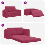 Sofa Bed Wine Red 148 x 71 x 83 cm Velvet 4106687