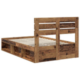 Bed Frame with Headboard Old Wood 135 x 190 cm Solid Pine Wood 3411429