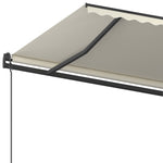 ZNTS Manual Retractable Awning with Posts 5x3.5 m Cream 3070257