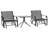 Glider Rocking Chair & Table 2 Single Seaters Rocker Garden Swing Chair Patio Furniture Bistro T3398P320375