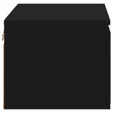 Wall-mounted Bedside Cabinet with LED Lights Black 836828