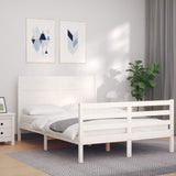 Bed Frame without Mattress White 140x200 cm Solid Wood 3194637