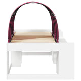 Kids'High Bed Frame with Storage White and Red Engineered Wood 3423597
