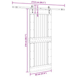 Sliding Door NARVIK Natural and Black 95 x 210 cm 3445345