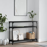 Console Table Black 100x29x75 cm Engineered Wood 834035